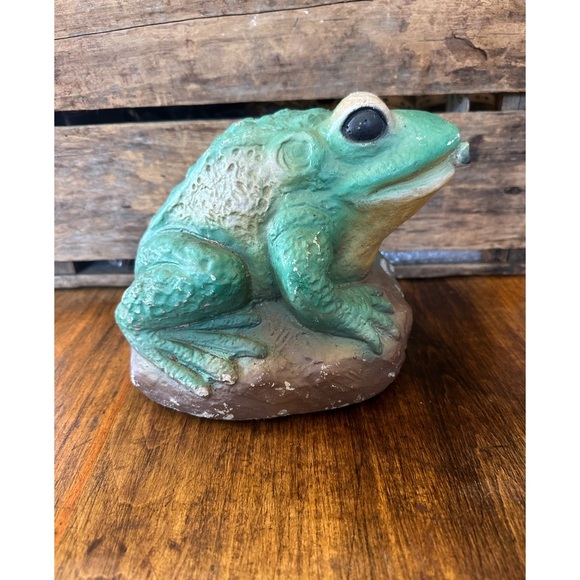 Antique 1920’s Cast Concrete Frog Fountain Water Spitter 9” x 7” x 6.5” Works! - Picture 2 of 11